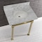 Kingston Brass KVPB30MOQ7 30-Inch Carrara Marble Console Sink, Marble White/Brushed Brass KVPB30MOQ7 - alternate 4